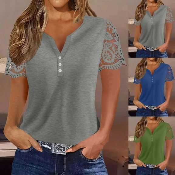 Abtuhar Shirts for Womens,Women Fashion Casual Short Sleeve Loose T-Shirt Blouse Top