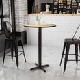 thumbnail image 2 of Bowery Hill Table de Bar de Restaurant Ronde de 30 Pouces en Noir et Naturel, 2 of 4