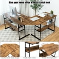 thumbnail image 2 of Demi Bonn L-Shaped Computer Desk with Tiltable Tabletop, Small Home Office Desk Study Writing Table, Rustic Brown, 2 of 12