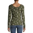 thumbnail image 3 of No Boundaries Juniors' Long Sleeve Floral Top with Face Mask, 3 of 6