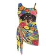 thumbnail image 6 of POLERO Cute Cartoon Dachshund Floral One-Piece Swimsuit with Mesh Cover Up - Quick Dry, Adjustable Straps for Teen Girls Beach & Pool Days, 6 of 10