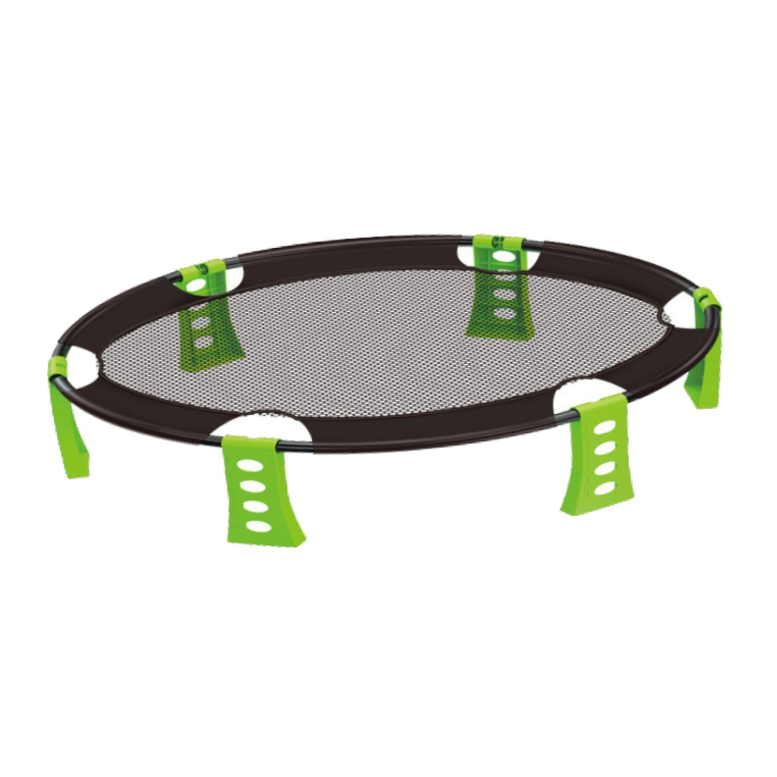 Dualoai Roundnet Game Set Outdoor Volleyball Net with 2 Balls Pump and Carry Bag Playing Green