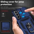 thumbnail image 6 of for Samsung Galaxy S21 FE Case, Soft TPU & Hard PC Anti-scratch Sliding Cover Full Protection Ring Stand Rotating Kickstand Holder Magnetic Shockproof Phone Case Cover for Galaxy S21 FE,Blue, 6 of 8