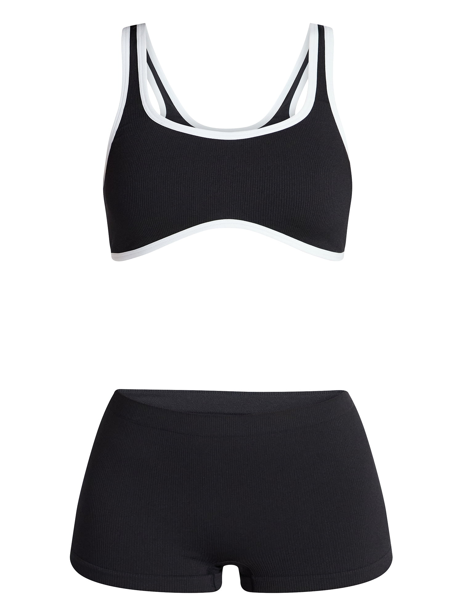 No Boundaries Seamless Scoop Neck Bralette & Boyshort Set, 2-Piece, Women's XS-XXXL