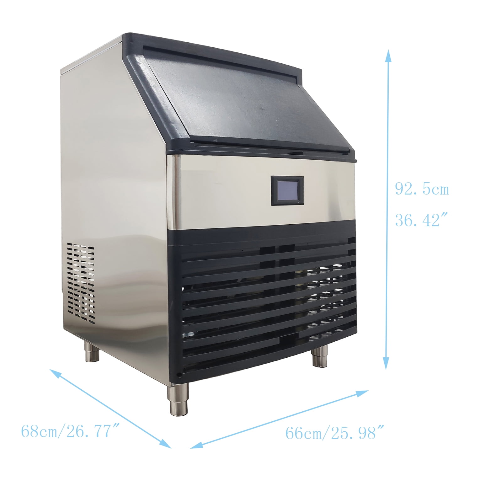 330LBS Freestanding Stainless Steel Ice Machine with Filter Water Cooled Ice Making Machine
