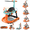 Orange, variant on INFANS 6-in-1 Baby Walker, Converts Push Car to Bouncer, Rocker with Music, Lights, Adjustable Height & Speed, Activity Center, Canopy for 7-18 Months