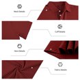 thumbnail image 6 of KLHDSF Men's Knit Polo Shirts Casual Short Sleeve Button Down Polo Shirt Classic Golf Shirts Wine XXXL, 6 of 7