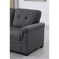 thumbnail image 4 of Kingfisher Lane Modern Linen Fabric Reversible Sleeper Sofa with Chaise in Gray, 4 of 10