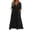 Black, variant on Womens V Neck Short Sleeve Dress Hollow Out Detail Casual Style Solid Color
