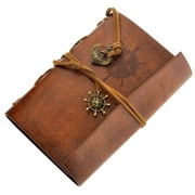 Retro Vintage Pirate Anchor PU Leather Cover Loose-leaf String Bound Blank Notebook Notepad Travel Journal Diary Jotter