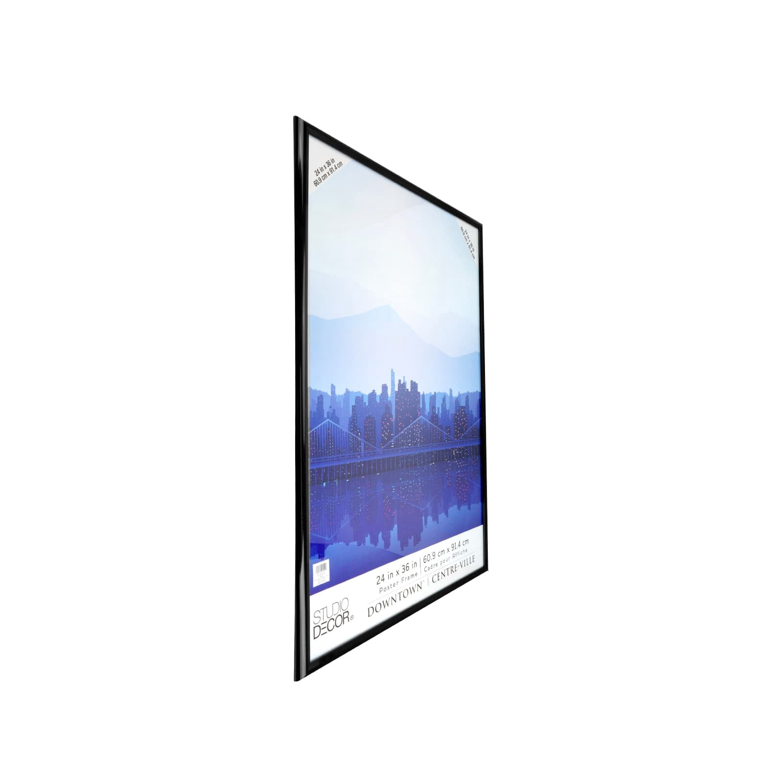 Studio Decor 24" x 36" Plastic Poster Frame - Includes Pre-attached Hanging Hardware, Horizontal or Vertical Display - Black, Bulk 8 Pack