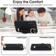 thumbnail image 5 of Allytechgroup Galaxy S23 Case with Keychain, Luxury Girly PU Leather Back Cover Bracket Stand Shockproof Bumper Drop Proof Phone Case Cover for Samsung Galaxy S23, Black, 5 of 8