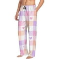 thumbnail image 2 of Disketp Heart Buffalo Plaid Men'S Pajama Pants - Ultra Soft Fleece Sleep And Lounge Pants (Size: S-Xxl), 2 of 9