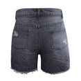 thumbnail image 4 of Women's Summer Denim Shorts Light Wash Distressed Mid Waisted Frayed Hem Ripped Jean Shorts Casual Hot Pants Gray XXL, 4 of 7