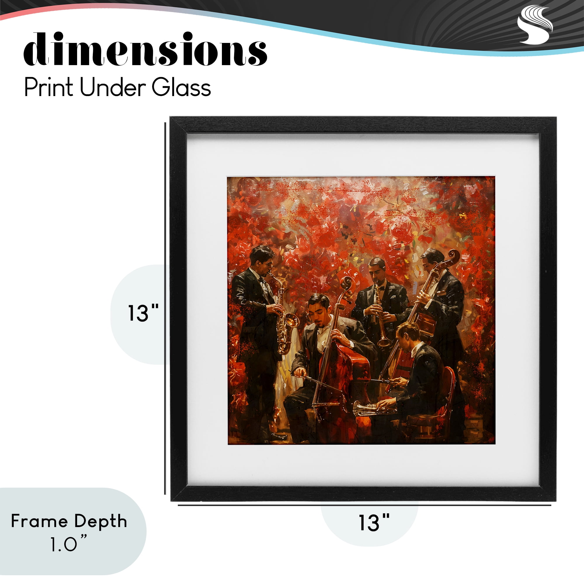 Stupell Industries Play More Jazz Performance Black Framed Print Under Glass, design by Marta Wiley