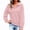 Pinks, variant on Women’s Waffle Lapel Button Sweatshirt Oversized Long Sleeve Pullover Sweatshirt Fall Loose Fits Casual Layered Tops