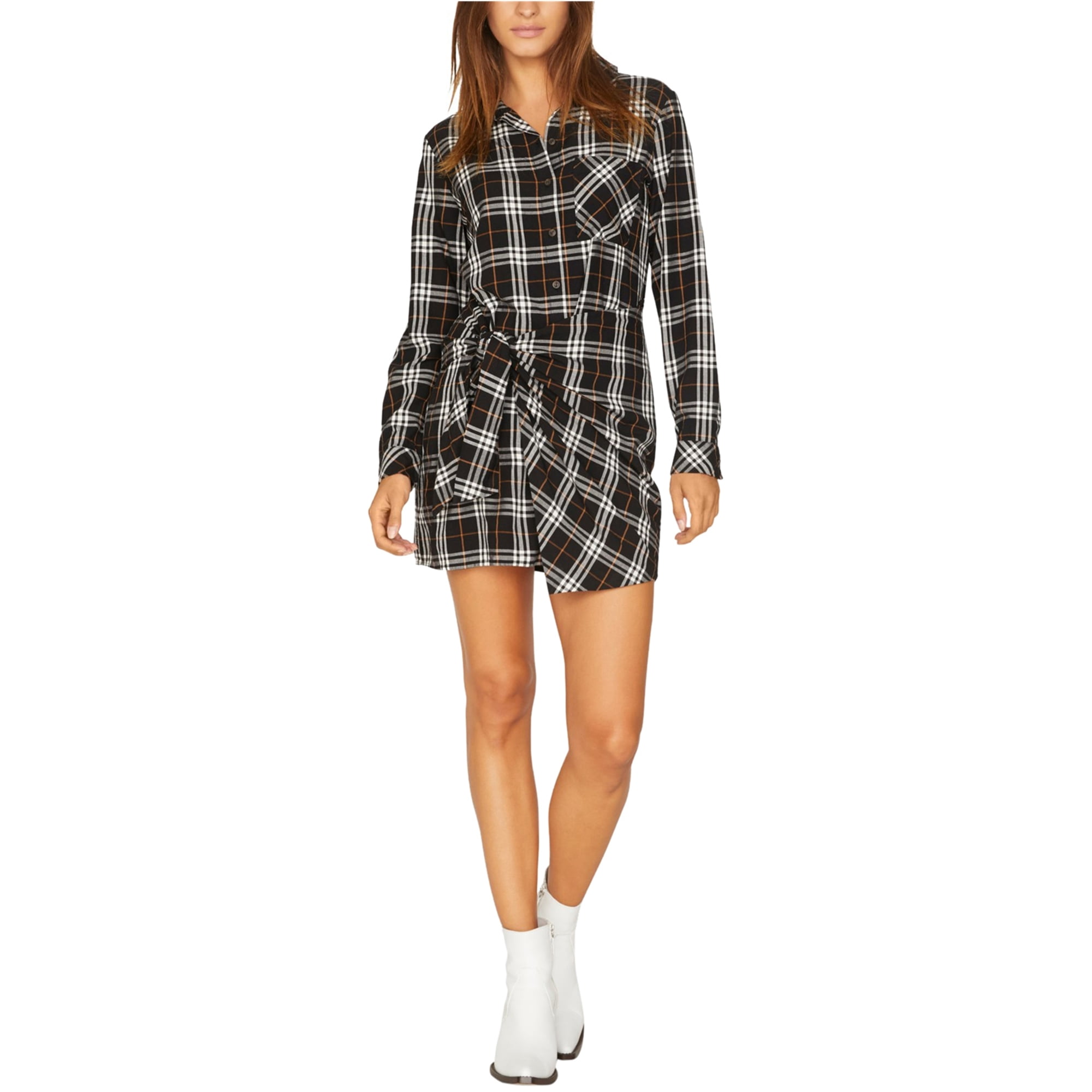 black and white plaid dress womens