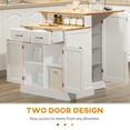 thumbnail image 6 of HOMCOM Kitchen Island with Storage Cabinet and 2-Level Rubber Wood Tabletop, Island Table with Adjustable Shelves and Drawers, White, 6 of 9
