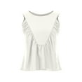 thumbnail image 2 of Jalioing Women's Tank Tops Casual Loose Pleated Sleeveless Shirts Crew Neck Solid Color Fashion Basic Tops, 2 of 7