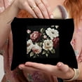 thumbnail image 3 of Pratyus Roses Canvas Cosmetic Bag Tote Bag Valentine Gift Pink Love for Women Friends Travel Essentials Ladies Accessories Black, 3 of 6