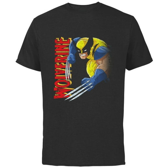 Marvel X-Men Wolverine 90s Animated Series - Short Sleeve Cotton T-Shirt for Adults- Customized-Black