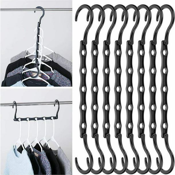 Perchas magicas 10 ganchos para ahorrar espacio perchas multifuncionales verticales y horizontales organizador de guardarropa giratorio de 360 Ahorre 3 veces mas espacio de almacenamiento Perchas para...