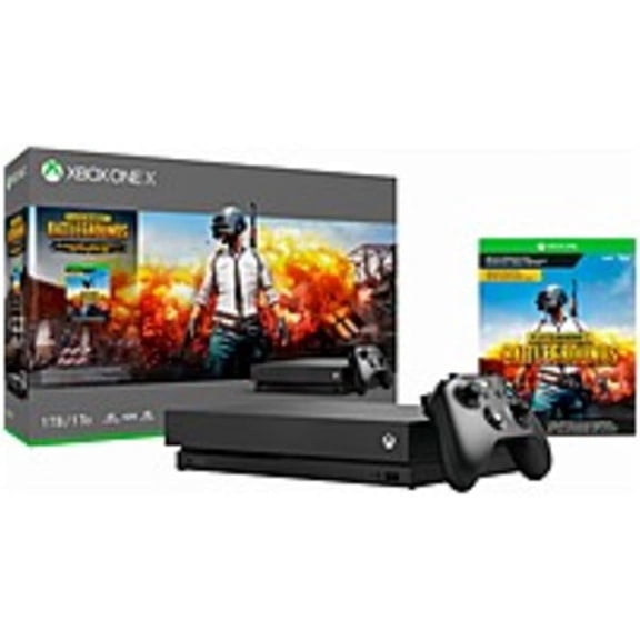 Restored Microsoft Xbox One X 1TB Console Bundle with PlayerUnknown's Battlegrounds, Black