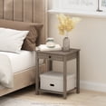 thumbnail image 2 of Furinno Classic Side Table, 2-Tier Modern End Table with Small Drawer and Open Shelf, Night Stand, Bedside Table, for Living Room, Bedroom, Rustic Oak, 2 of 5