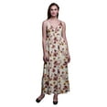 thumbnail image 1 of Bimba Robe Longue Maxi à Bretelles Spaghetti Ajustables à Imprimé Floral Tenue de Plage d'Été-Petit, 1 of 1
