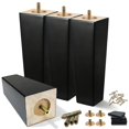 thumbnail image 1 of Patas para muebles SHANJUE de 20 cm, negras, de madera, paquete de 4, 1 of 8