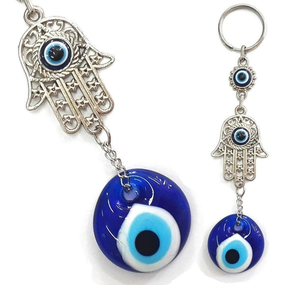 Perlin Nazar Boncuk Boncugu Tturc Blue Eye, Evil Eye, Fatima Hand Hamsa, Wall Decor 15Cm Amulet Home Decoration Protection Veil Gift Glass Beads Pendant