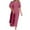 Hot Pink, variant on Women's Summer Casual Crew Neck Ndbuld Fashion Women's Summer Temperament Solid Short Sleeve Round-Neck Dress Evergreen Gray M