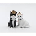 thumbnail image 3 of Ceramic King and Queen of Cats Salt and Pepper Shakers Gift for Cat, 3 of 5