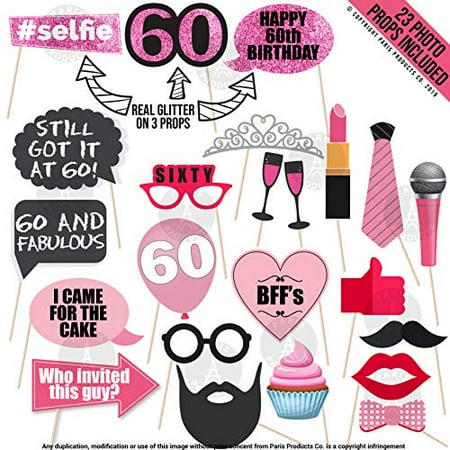 60th Birthday Decorations With Photo Props 60 Birthday Party