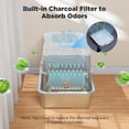 thumbnail image 5 of Stainless Steel Litter Box with Lid, Large Enclosed  Litter Box for Big Cats, Metal  Box with High Sided Enclosure & Scoop, Front & Top Entry, Odor Free, Anti-Leakage, Grey, 5 of 6