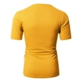 thumbnail image 4 of H2H Mens Contrast Color Crew Neck Casual T-Shirt Top MUSTARD US L/Asia XL (CMTTS0197), 4 of 6