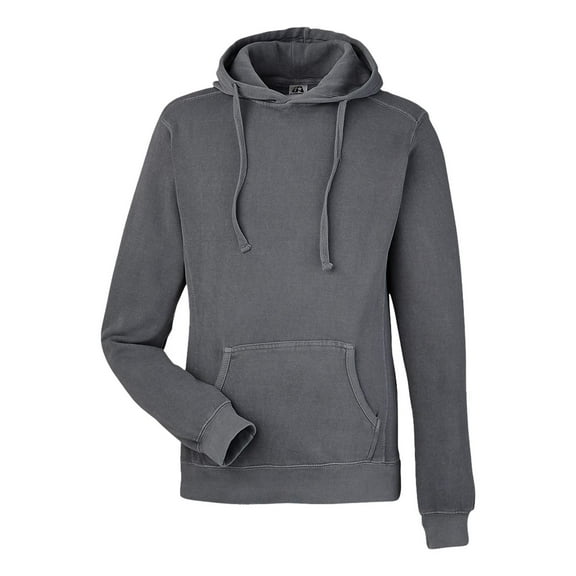 J America - Unisex Pigment Dyed Fleece Hooded Sweatshirt - 8730JA - LEAD - S