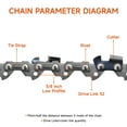 thumbnail image 5 of Roastove 14" Chainsaw Chain 3/8" LP Pitch .043" Gauge 52 DL Drive Links,Fits Kobalt,EGO,Greenworks, Ryobi and More- S52 (3 Chains), 5 of 7
