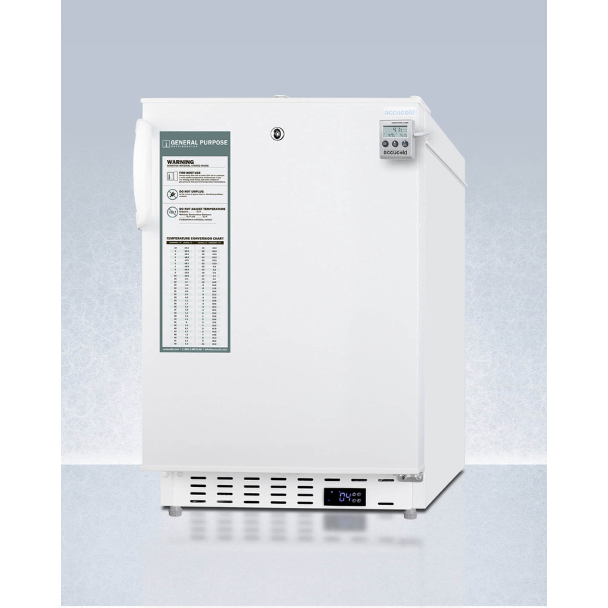 Built-in ADA compliant healthcare all-refrigerator with alarm/thermometer