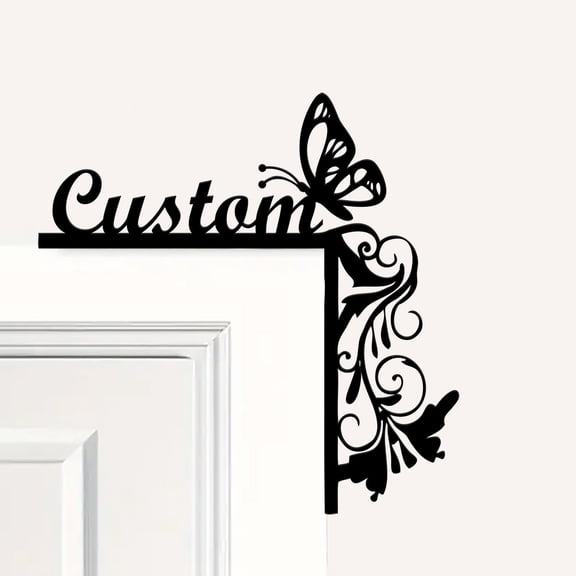 Custom Personalized Butterfly Door Corner Sign, Animal Metal Door Topper, Custom Wild Life Door Sitter, Pet Door Trim