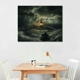 thumbnail image 3 of EastSmooth Underwater Thunderstorms Thunderstorm Nights Thunder Art Lighthouse Paintings Wooden Boats in Thunde Canvas Poster Wall Art Decor Print Picture Paintings for Living Room Bedroom Decoration, 3 of 5