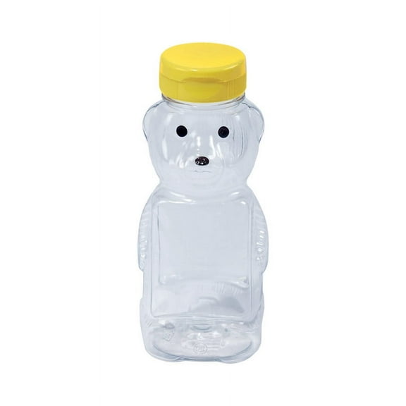 Little Giant Plastic Bear Bottle Honey Squeeze Bottle with Flip-Top Lid 12-Pack