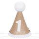 thumbnail image 1 of Sombrero de fiesta de cumpleaños de lino, accesorio decorativo para el primer cumpleaños del bebé, 1 of 7