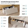 thumbnail image 4 of Gran Otomana Almacenamiento Bolsillo Lateral Plegable Recibidor Pinmoco Beige, 4 of 5