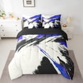 thumbnail image 2 of Manfei Chic Watercolor Bedding Comforter Set 7-Piece for Teen, Chinese Ink King Bedding Sets, Black Blue Splash Reversible Bed Sheets, Microfiber Bedroom Decor, 2 of 7