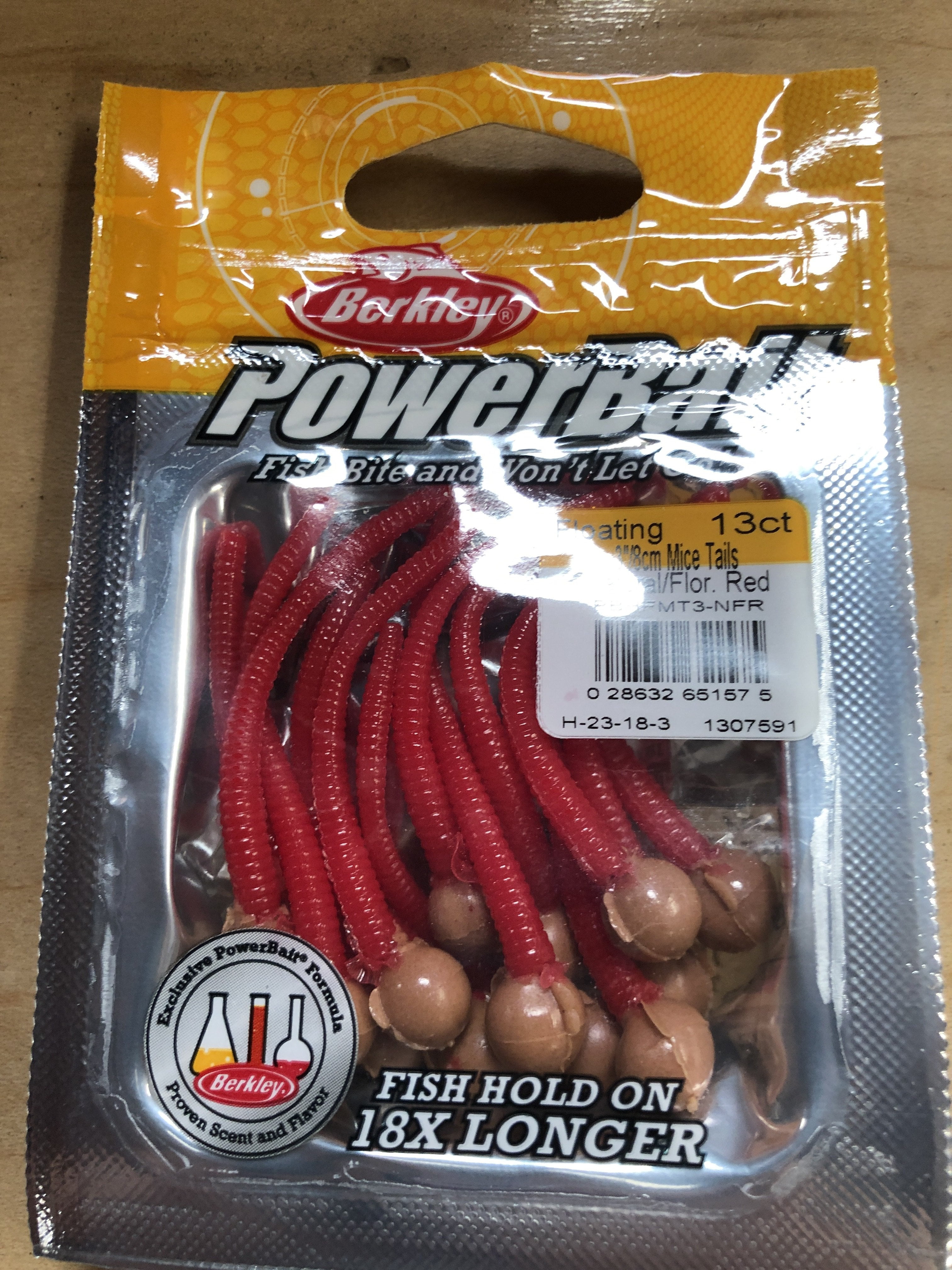 Berkley PowerBait Floating Mice Tails - Fluorescent Red/Natural