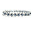 thumbnail image 3 of ADIRFINE 925 Sterling Silver Multi Colored Cubic Zirconia Halo Tennis Bracelet, 3 of 5