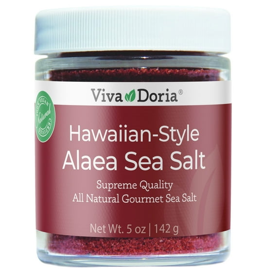 Viva Doria Hawaiian Red Alaea Sea Salt, Fine Grain, 5 Oz Glass Jar