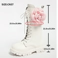 thumbnail image 6 of MUXiin Girls Lace Up Boots Mid Calf Combat Boots PU Leather Side Zipper Punk Goth Boot Kids Cute White Riding Boot, 6 of 9