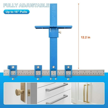 

Multifunctional Furniture Punching Measuring Ruler Woodworking Punching Locator Auxiliary Adjustable Hole Locator Woodworking Tools